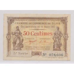 Dept21 - 50 Centimes 1917 - Dijon - 3e série - TTB