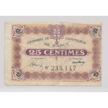 Dept54 - 25 Centimes 1918 - Nancy - TB