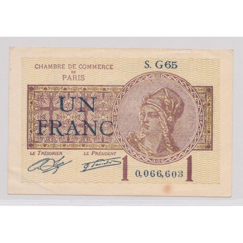 Dept75 - 1 Franc 1920 - Paris - TTB