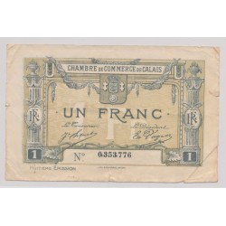 Dept62 - 1 Franc 1916 - Calais - 8e émission - TB