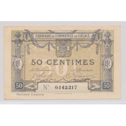 Dept62 - 50 Centimes 1922 - Calais - 8e émission - TTB+