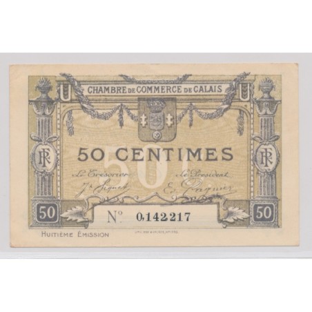 Dept62 - 50 Centimes 1922 - Calais - 8e émission - TTB+