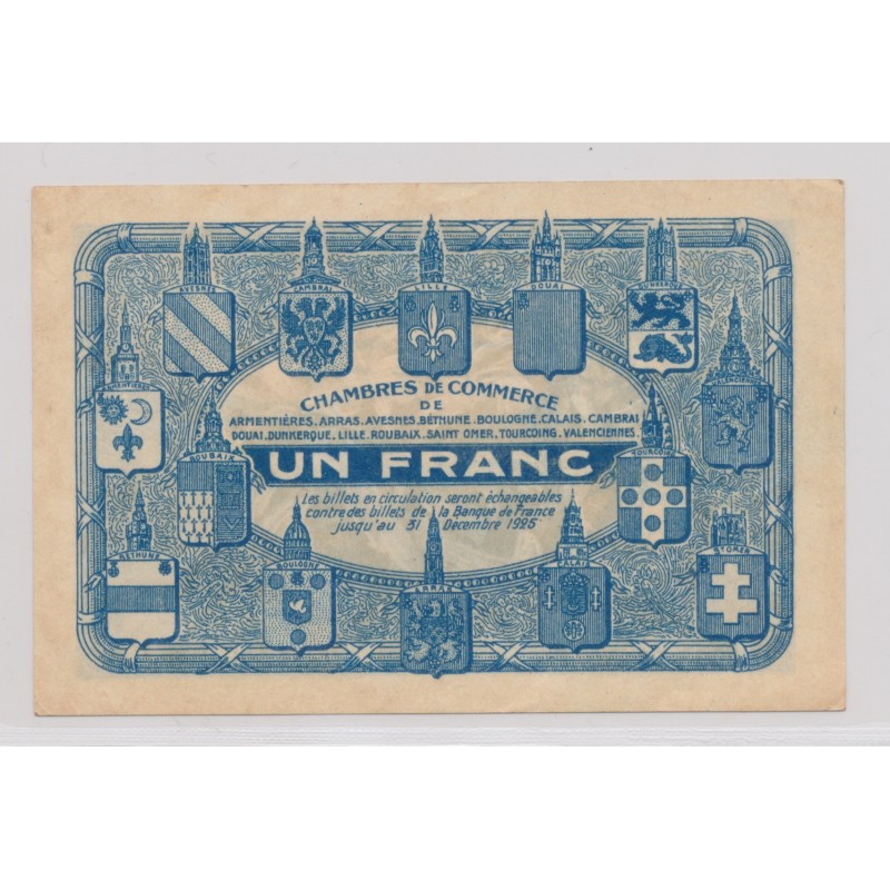 Dept 59/62 - 1 Franc 1918 - Nord et Pas de calais - série A - SUP