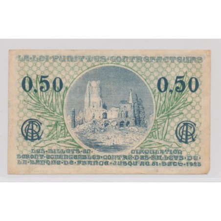Dept62 - 50 Centimes ND 1923 - Arras - TTB
