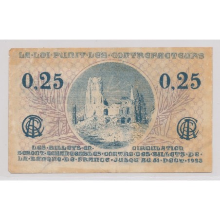 Dept62 - 25 Centimes ND 1923 - Arras - TTB