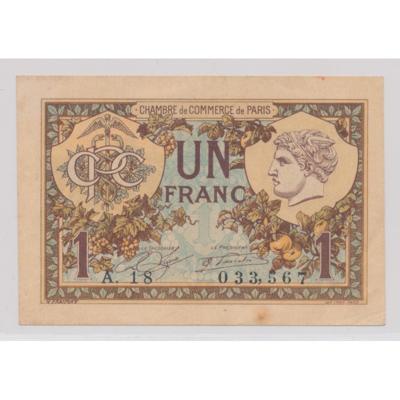 Dept75 - 1 Franc 1920 - Paris - TTB