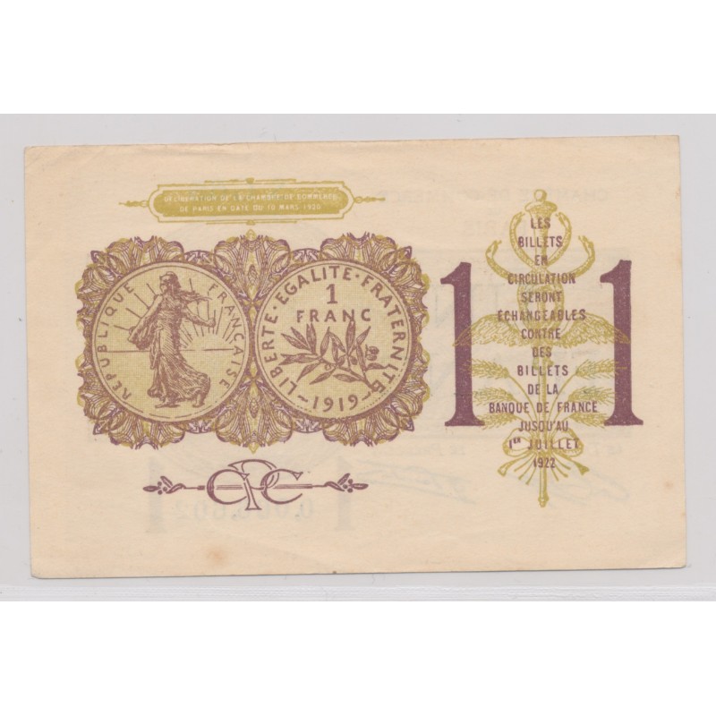 Dept75 - 1 Franc 1922 - Paris - TTB