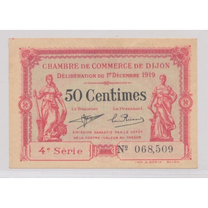 Dept21 - 50 Centimes 1919 - Dijon - 4e série - TTB