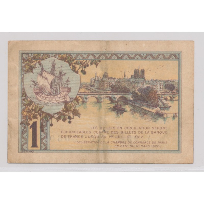 Dept75 - 1 Franc 1920 - Paris - TTB