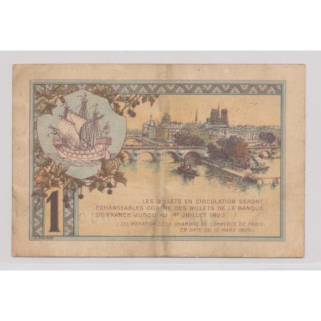 Dept75 - 1 Franc 1920 - Paris - TTB