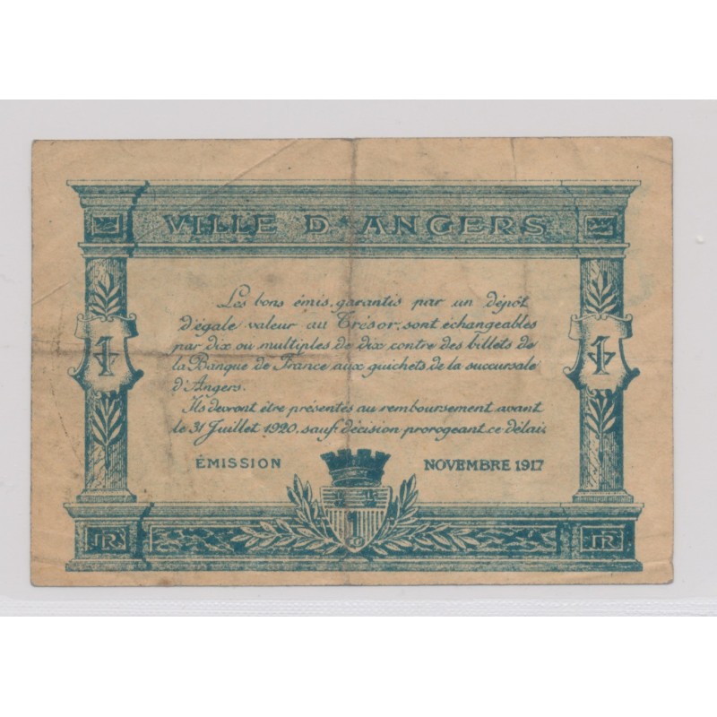 Dept49 - 25 Centimes 1917 - Angers - série D - TB