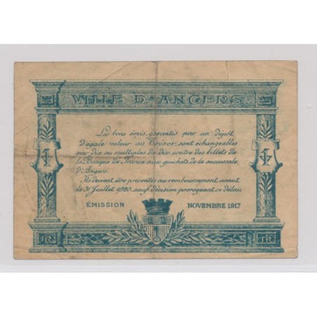 Dept49 - 25 Centimes 1917 - Angers - série D - TB