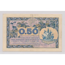Dept75 - 50 Centimes 1920 - Paris - TTB+ 2