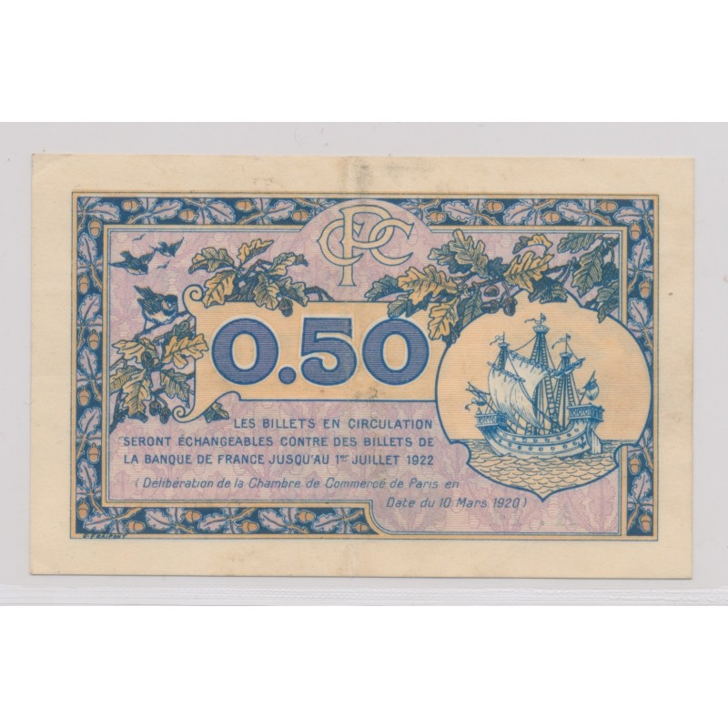 Dept75 - 50 Centimes 1920 - Paris - TTB+