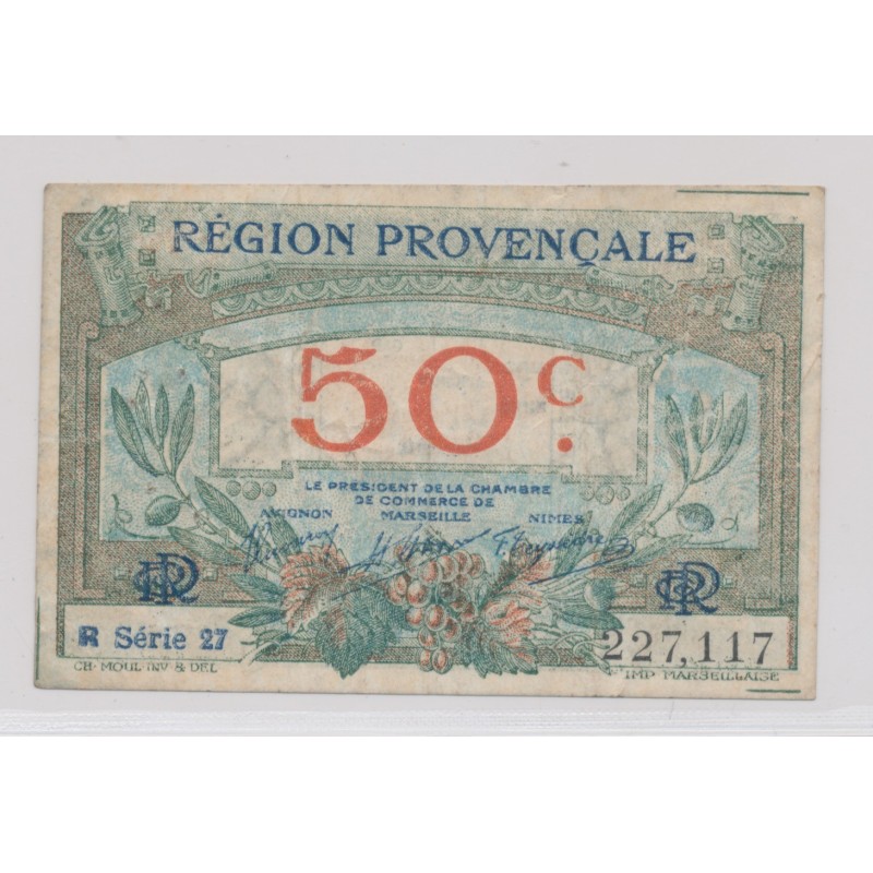 50 Centimes - Région provençale - série 27 - TTB
