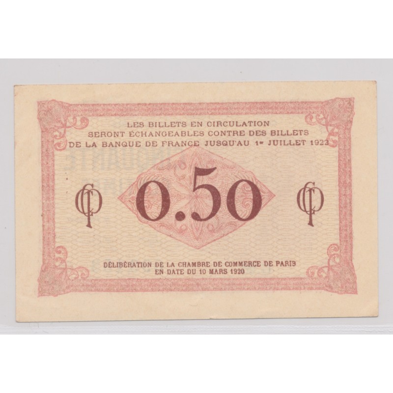 Dept75 - 50 Centimes 1920 - Paris - G.26 - TTB+