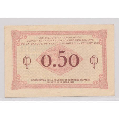 Dept75 - 50 Centimes 1920 - Paris - G.26 - TTB+