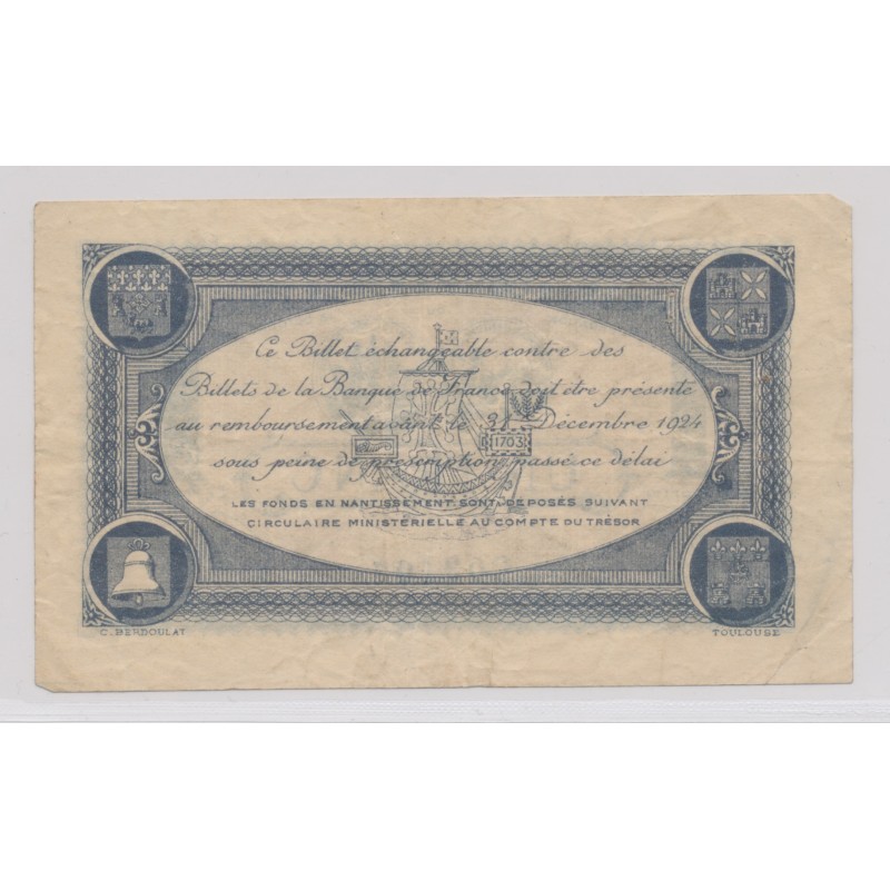 Dept31 - 1 Franc 1921 - Toulouse - TB