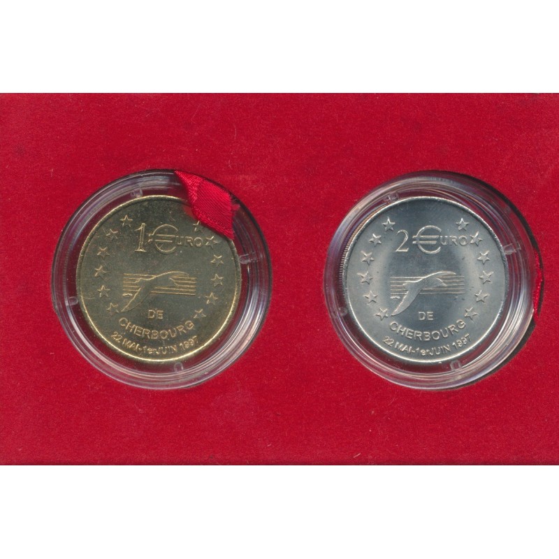Coffret - 1 et 2 Euro - Cherbourg - 1997