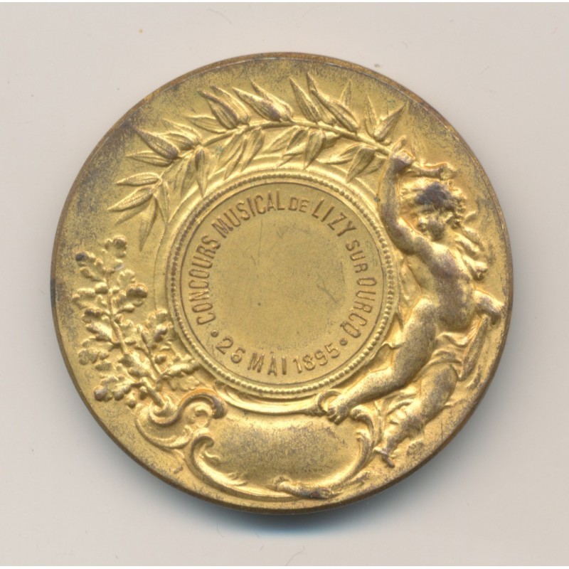 Médaille - Concours musical - Lizy sur ourcq - 26 mai 1895 - bronze - 36mm 