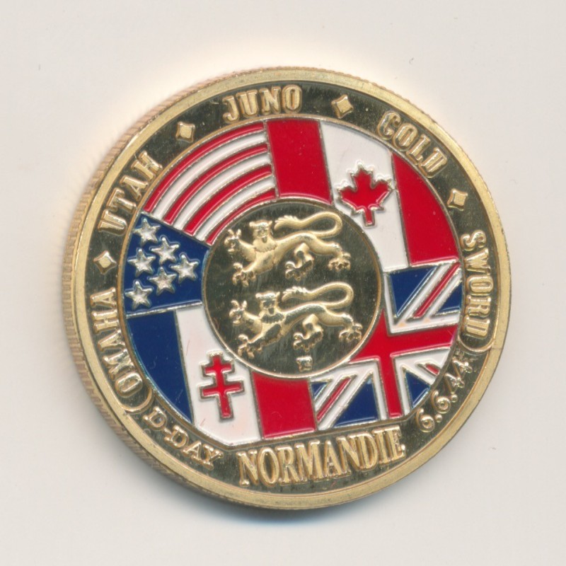 Médaille - alliés et drapeaux - D-Day - 6 juin 1944 - 32mm