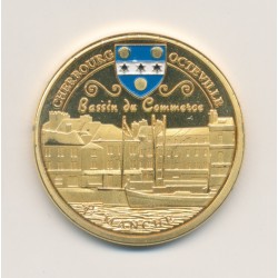 Médaille - Cherbourg octeville - bassin du commerce - en couleur - 31mm