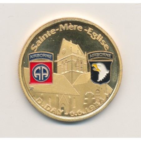 Médaille - Ste mère l'église - D-Day - 6 juin 1944 - 31mm - en couleur