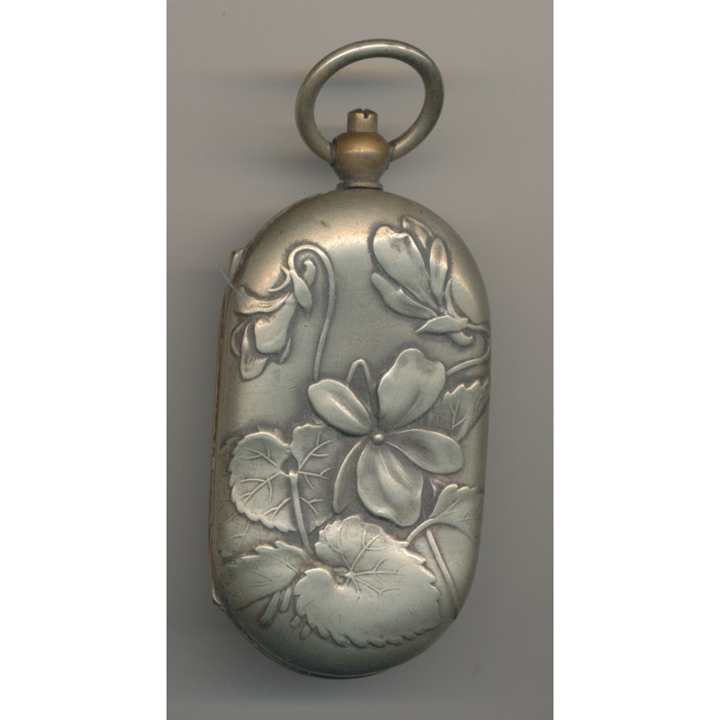 Porte Louis - 10 et 20 Francs Or - motif fleurs - métal argenté - Ref11