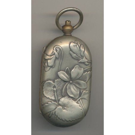 Porte Louis - 10 et 20 Francs Or - motif fleurs - métal argenté - Ref11