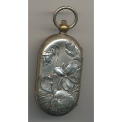 Porte Louis - 10 et 20 Francs Or - motif fleurs - métal argenté - Ref11 2