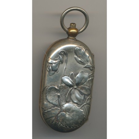 Porte Louis - 10 et 20 Francs Or - motif fleurs - métal argenté - Ref11