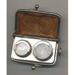 Porte Louis - 10 et 20 Francs Or - cuir et métal - Ref18