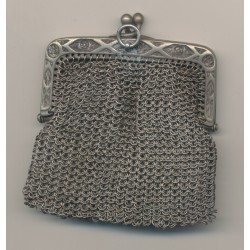 Bourse aumonière - cote de maille - argent - 26g - Ref27
