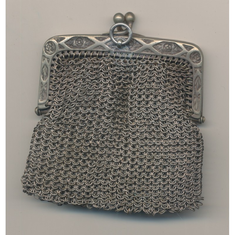 Bourse aumonière - cote de maille - argent - 26g - Ref27
