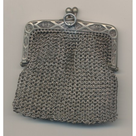 Bourse aumonière - cote de maille - argent - 26g - Ref27