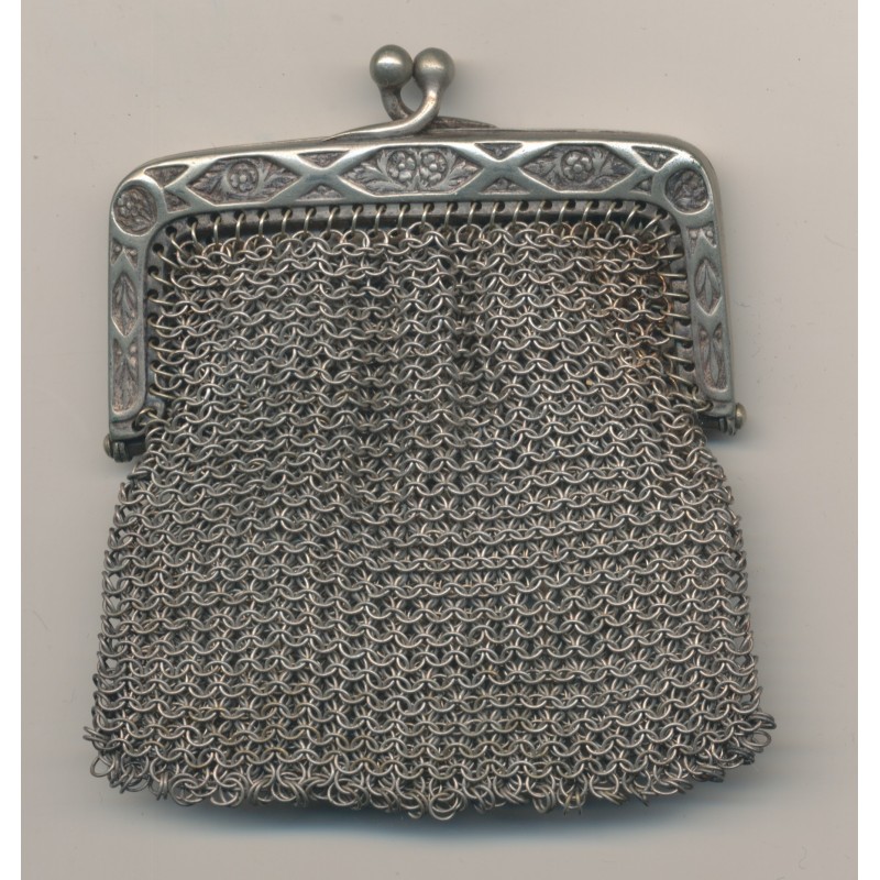 Bourse aumonière - cote de maille - argent - 26g - Ref27