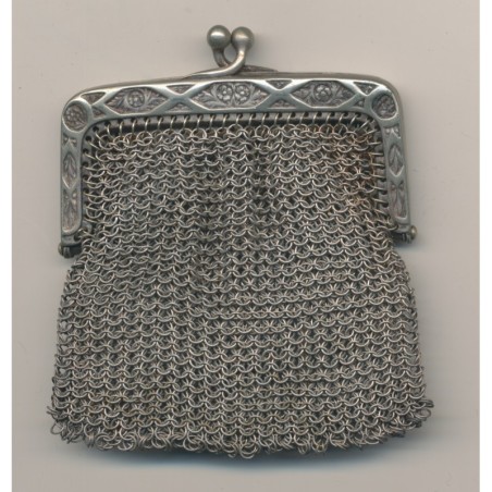 Bourse aumonière - cote de maille - argent - 26g - Ref27