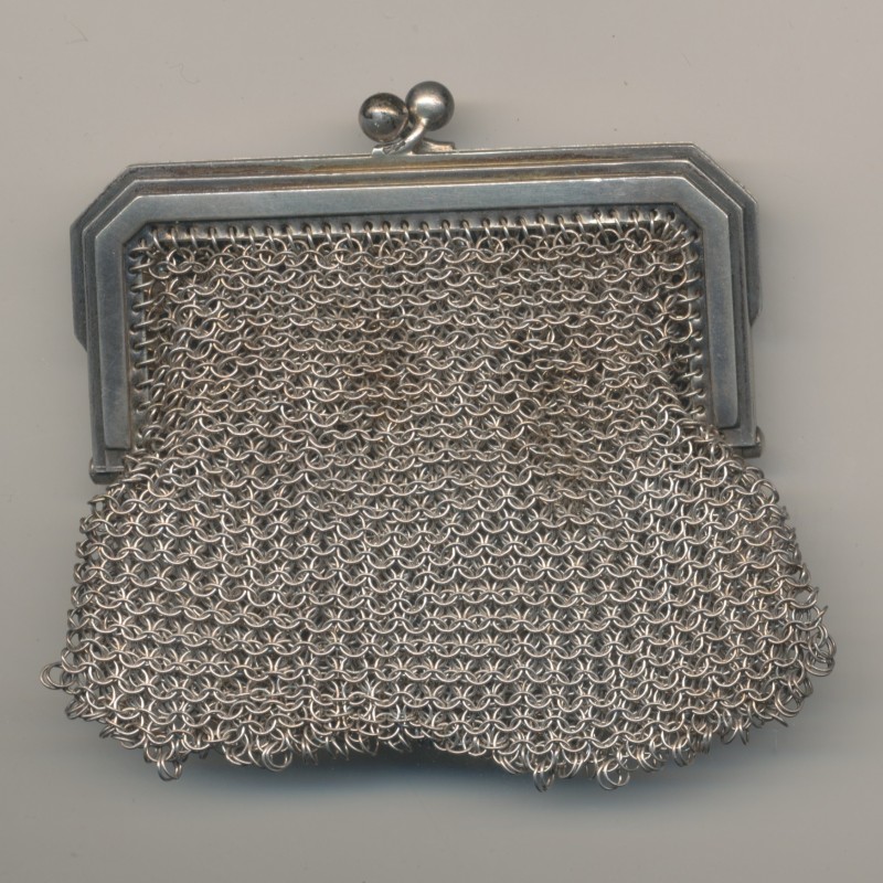 Bourse aumonière - cote de maille - argent - 27g - Ref30