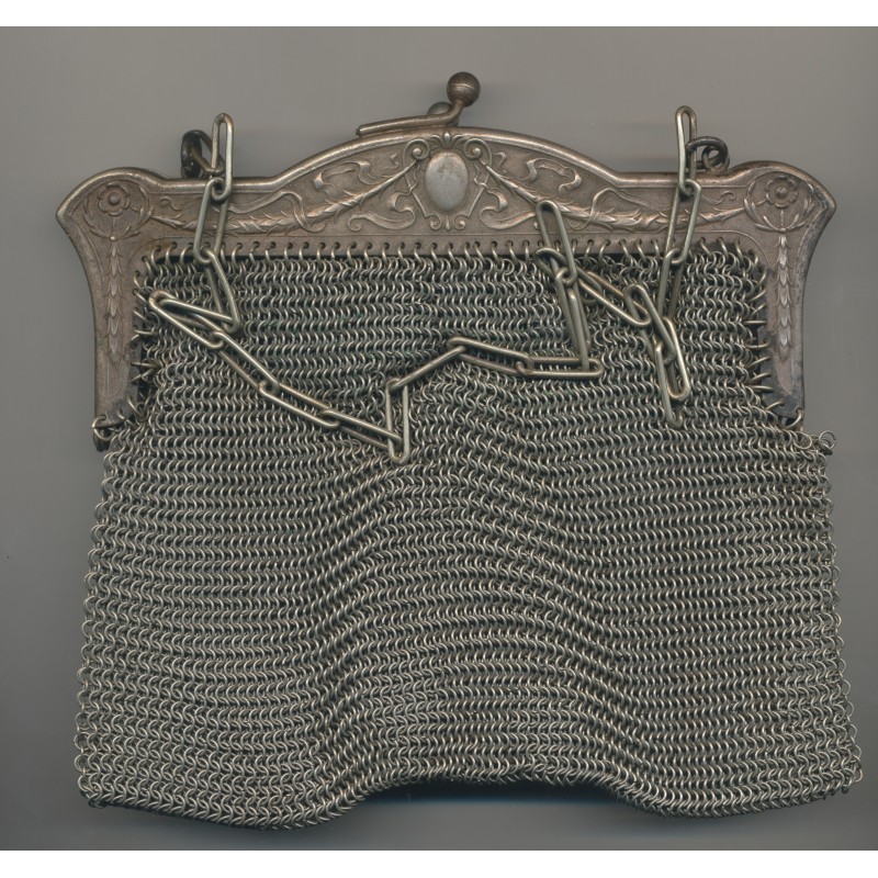 Sac de Soirée - cote de maille - argent 274g - Ref34