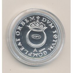 Médaille - Henri II - Reproduction Teston au croissant - argent - 30mm 2