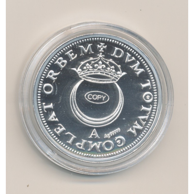 Médaille - Henri II - Reproduction Teston au croissant - argent - 30mm
