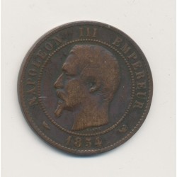 Module 10 Centimes - 1854 - Napoléon III - monument érigé à la Bourse - bronze - TB 2
