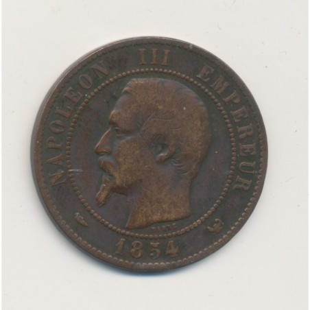 Module 10 Centimes - 1854 - Napoléon III - monument érigé à la Bourse - bronze - TB