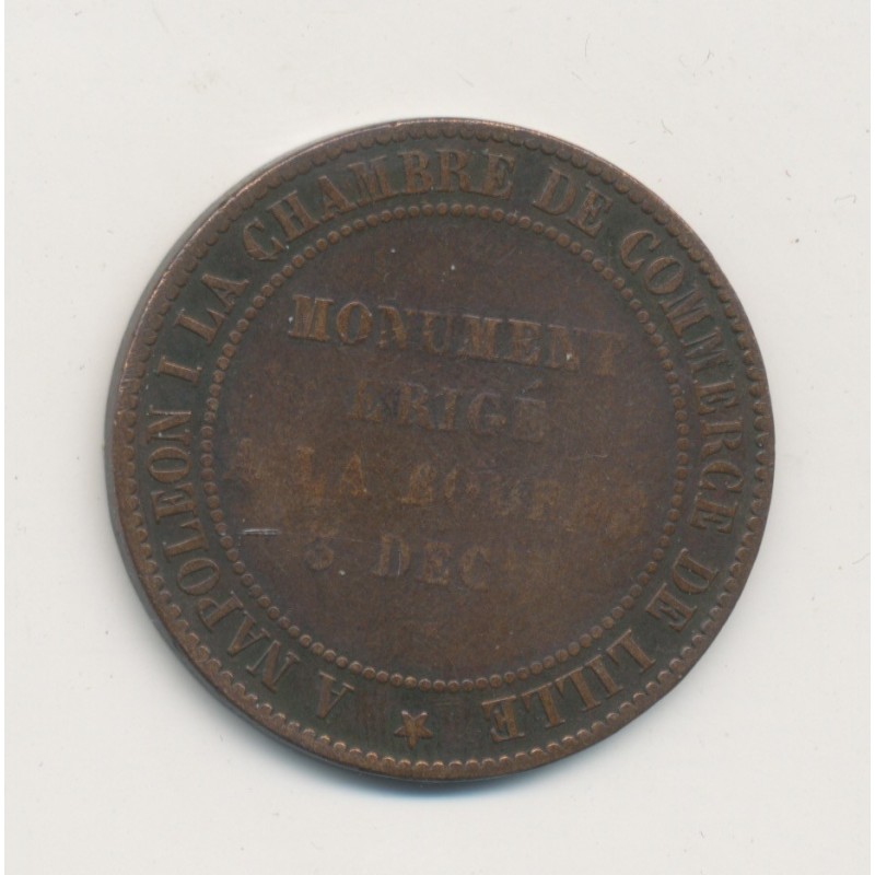 Module 10 Centimes - 1854 - Napoléon III - monument érigé à la Bourse - bronze - TB