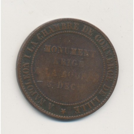 Module 10 Centimes - 1854 - Napoléon III - monument érigé à la Bourse - bronze - TB