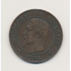 Module 10 Centimes - 1854 - Napoléon III - monument érigé à la Bourse - bronze - TB+ 2