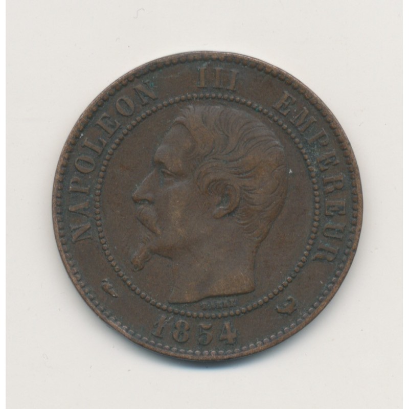 Module 10 Centimes - 1854 - Napoléon III - monument érigé à la Bourse - bronze - TB+