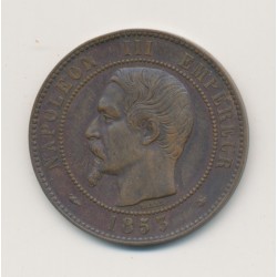 10 Centimes - 1853 BB Strasbourg - Napoléon III Tête nue - bronze - TTB+