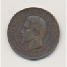 10 Centimes - 1853 BB Strasbourg - Napoléon III Tête nue - bronze - TTB+