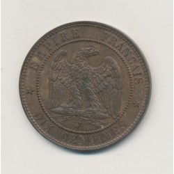 10 Centimes - 1853 W Lille - Napoléon III Tête nue - bronze - SUP 2